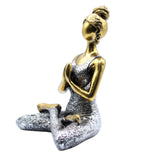Yoga Lady Figure - Bronze & Silver 24cm-Yoga figurine-Serenity Gifts