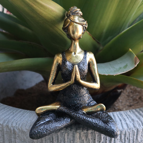 Yoga Lady Figure - Bronze & Black 24cm-Yoga figurine-Serenity Gifts