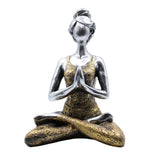 Yoga Lady Figure - Silver & Gold 24cm-Yoga figurine-Serenity Gifts