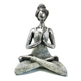 Yoga Lady Figure - Silver & White 24cm-Yoga figurine-Serenity Gifts