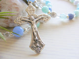 First Communion Handmade Rosary - Blue Aventurine Gemstone-Jewellery-Serenity Gifts