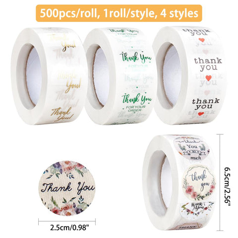 Thank You For Your Order Stickers 4 Rolls - Mixed Set-Thank You Stickers-Serenity Gifts