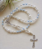 Baby Handmade First Rosary - Czech Blue Pearl-Jewellery-Serenity Gifts