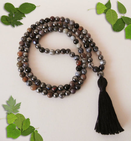 Handmade Mala Beads - Black Bead Mix-Mala Beads-Serenity Gifts