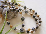 Handmade Rosary - Fossil Crinoid, Picture Jasper and Bronzite-Rosary Beads-Serenity Gifts