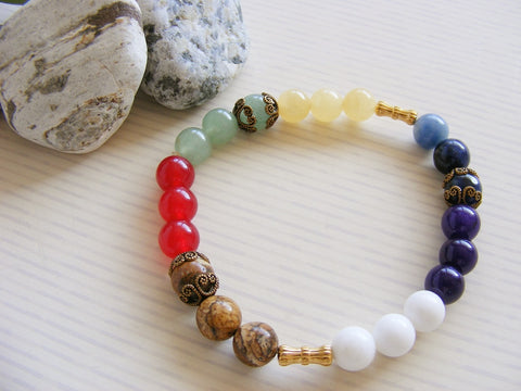 Gemstone Chakra Handmade Stretch Bracelet-Jewellery-Serenity Gifts