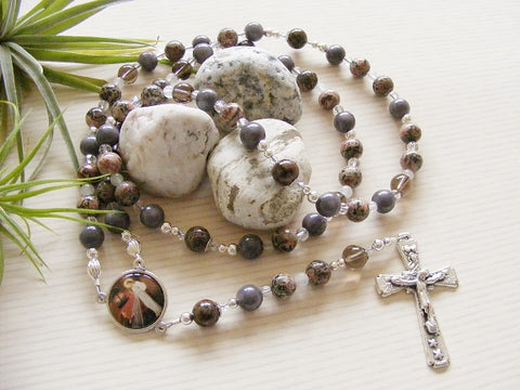 Handmade Rosary - Leopardskin Jasper - Divine Mercy-Jewellery-Serenity Gifts