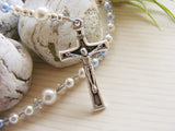 Baby Handmade First Rosary - Swarovski Blue Pearl-Jewellery-Serenity Gifts