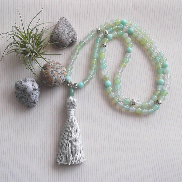 Handmade Mala Beads - New Jade, Amazonite and Green Aventurine-Mala Beads-Serenity Gifts