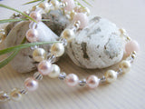 First Communion Handmade Rosary - Swarovski Pink Pearl-Jewellery-Serenity Gifts