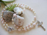 First Communion Handmade Rosary - Swarovski Pink Pearl-Jewellery-Serenity Gifts