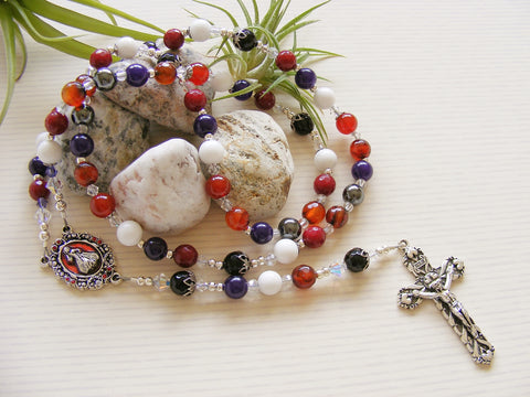 Handmade Rosary - Carnelian Agate Divine Mercy-Rosary Beads-Serenity Gifts