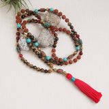 Handmade Mala Beads - Rudraksha, Tiger Eye and Tibetan Beads-Mala Beads-Serenity Gifts