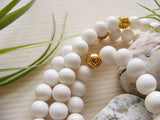 Handmade Mala Beads - White Jade - Ohm Charm-Mala Beads-Serenity Gifts
