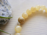 Gemstone Stretch Bracelet - Silver Lotus Yellow Solar Plexus Chakra-Chakra Gifts-Serenity Gifts